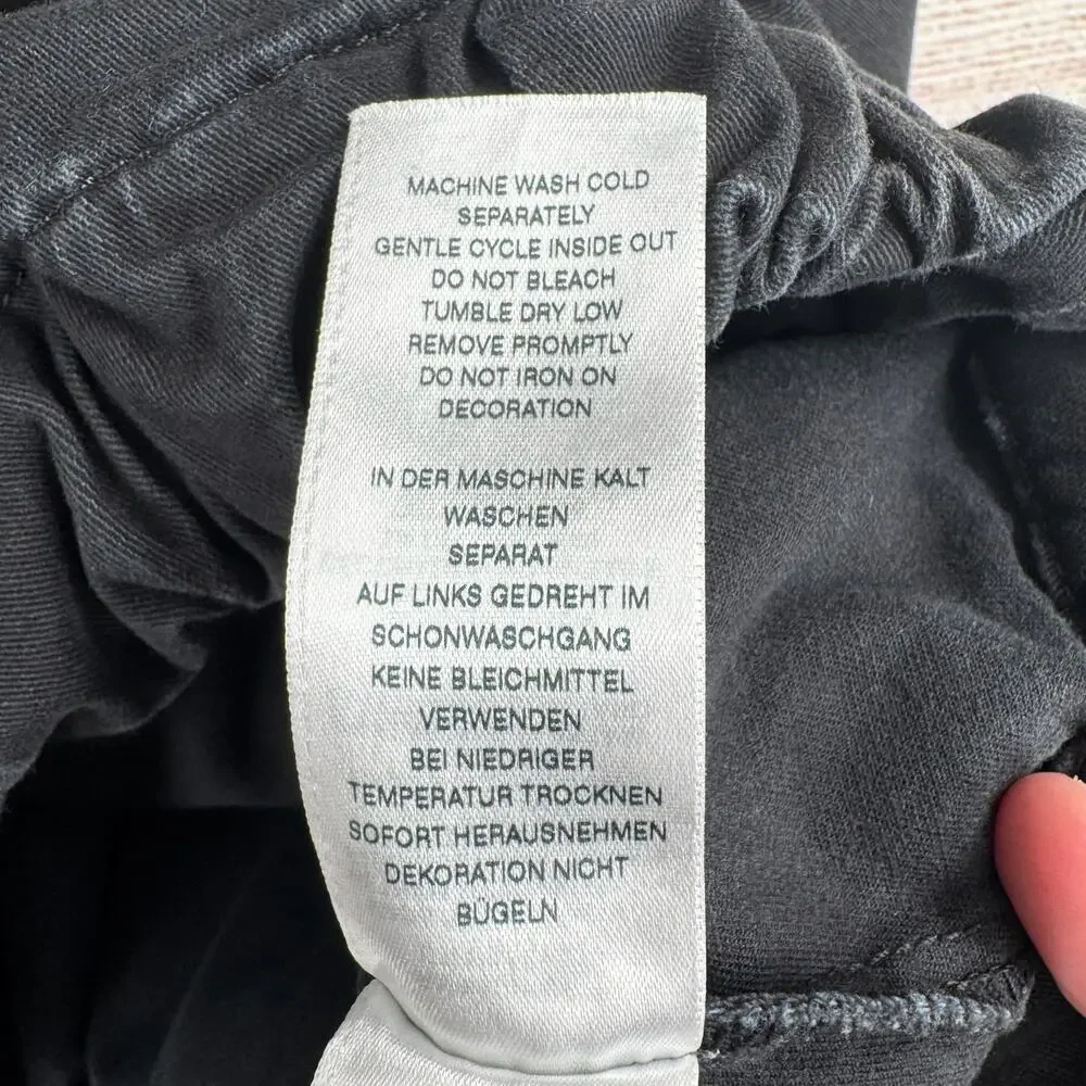 True Religion Canvas 1/2‎ Zip Hoodie Pullover Mens Medium Black Gray Fade